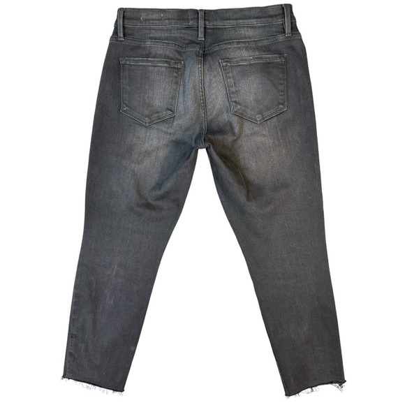 Frame Le Gracon Crop Gray Black Denim Raw Hem Jeans Womens Size 27 - Picture 3 of 6